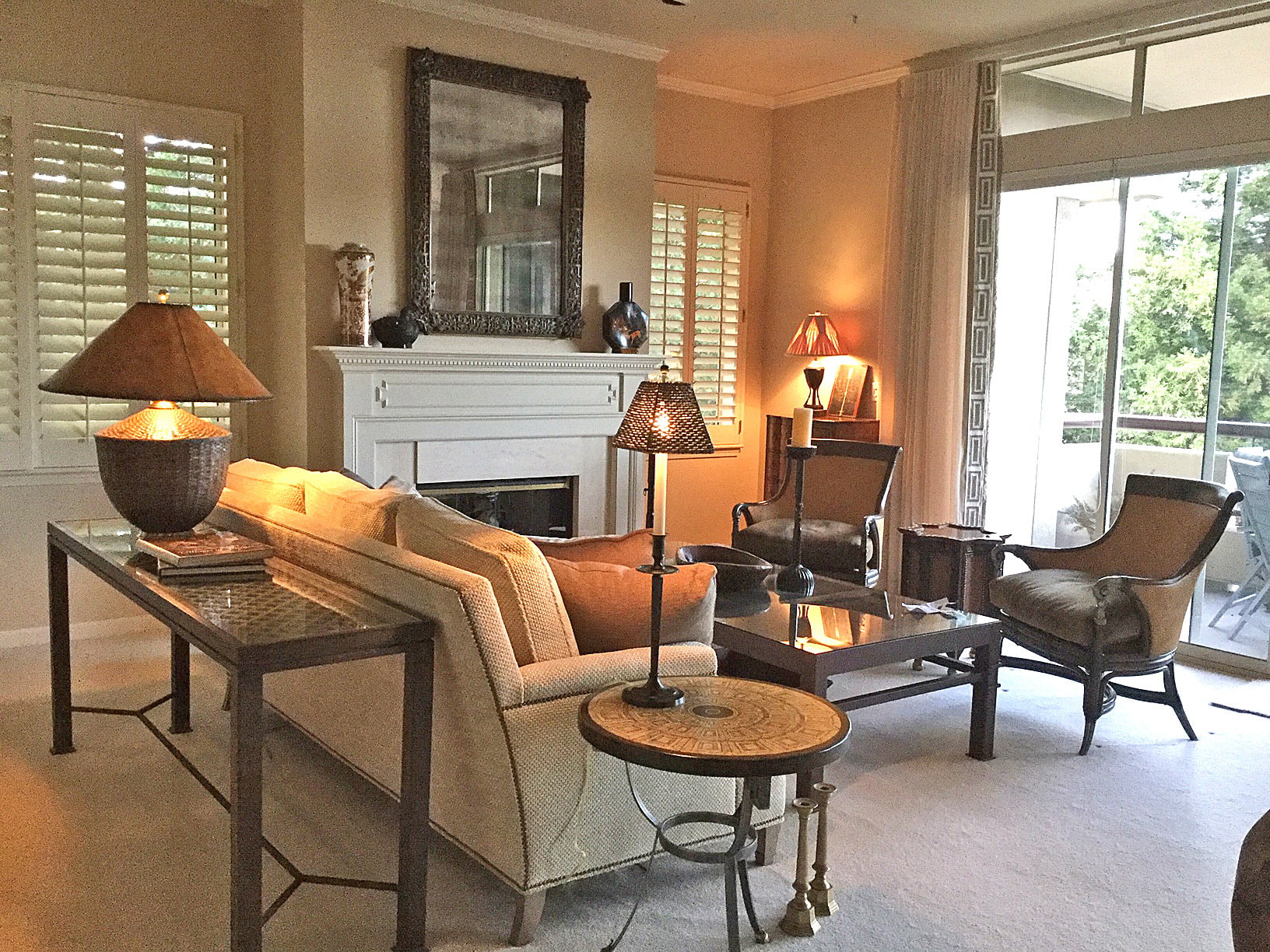 Marin County Condo Redesign Living Room Fireplace